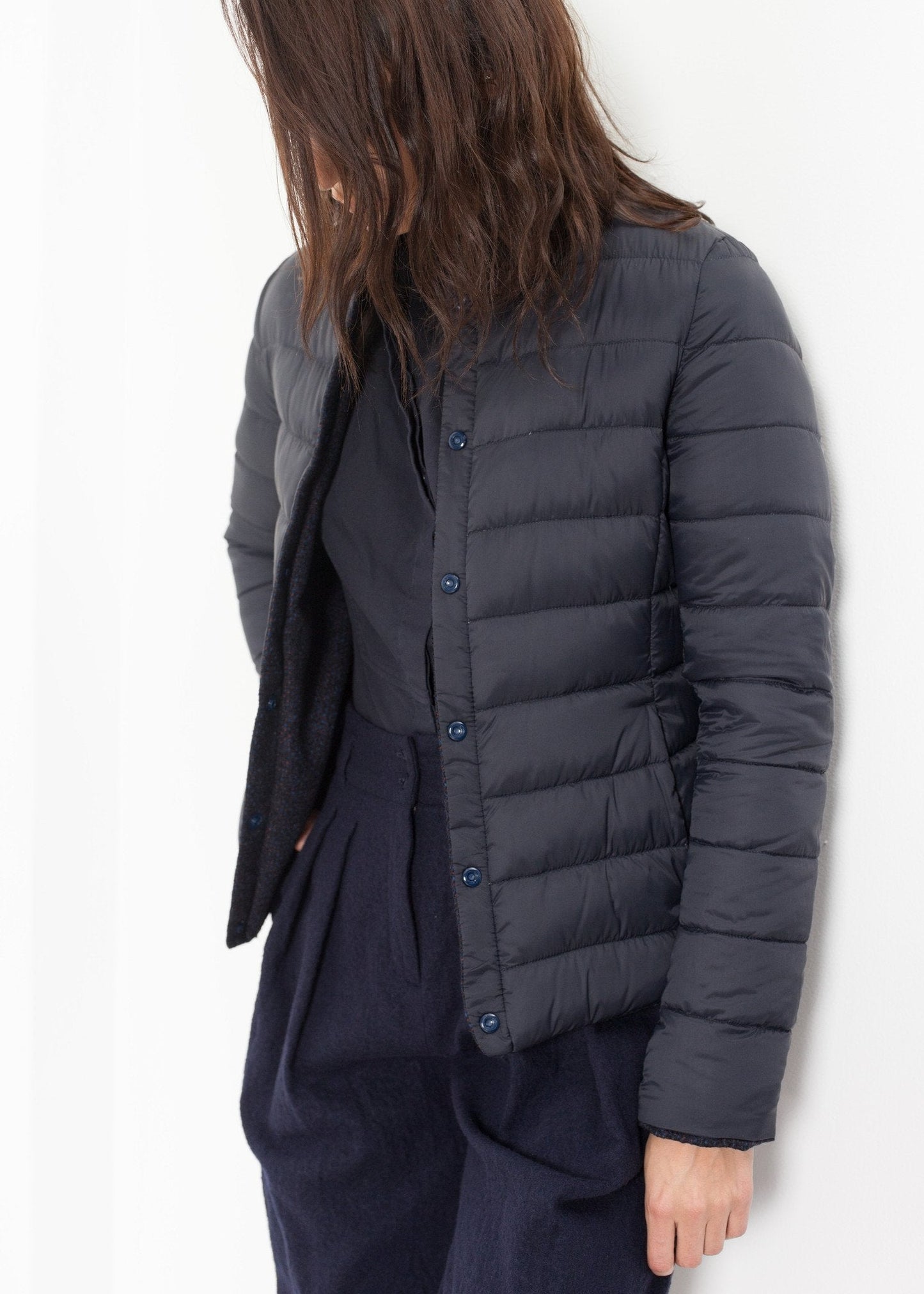 Chaqueta Camelia Reversible en Azul Marino/Azul