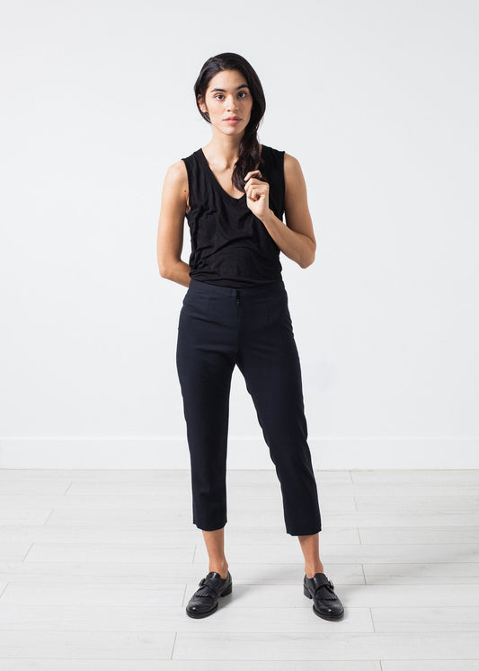 Pantalón corto de lana en azul marino