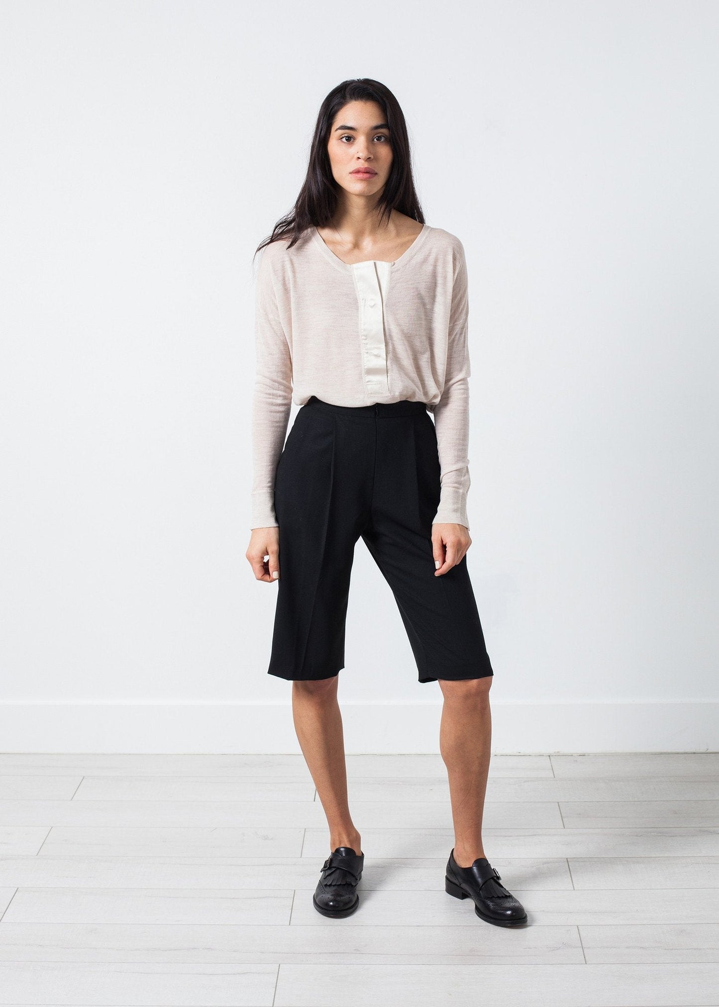 Vävda shorts i svart