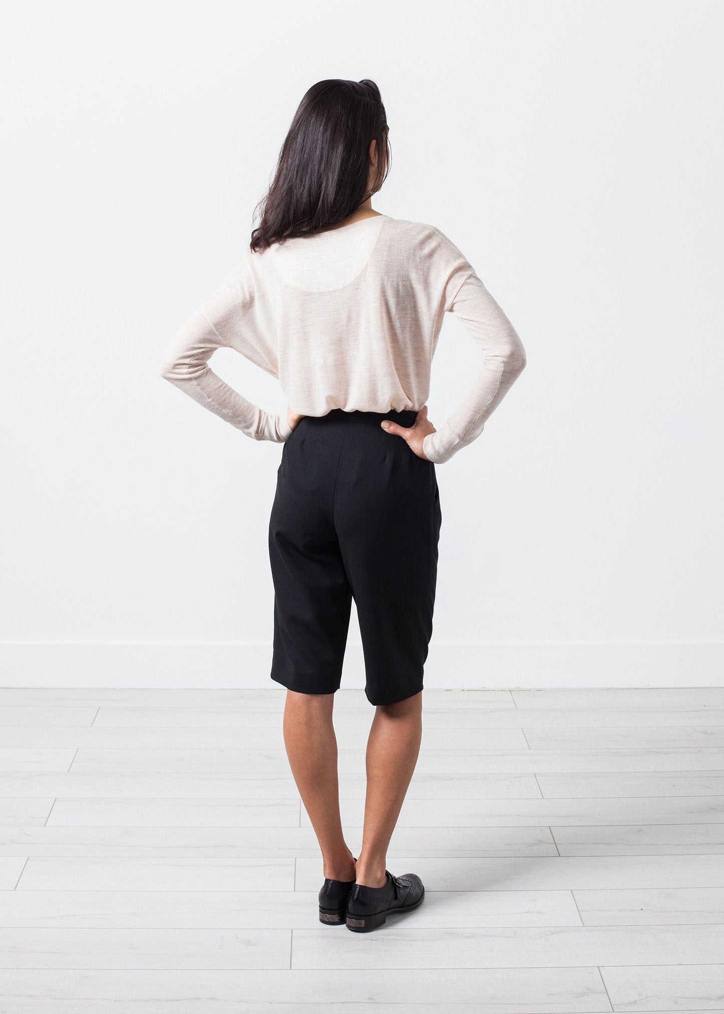 Vävda shorts i svart