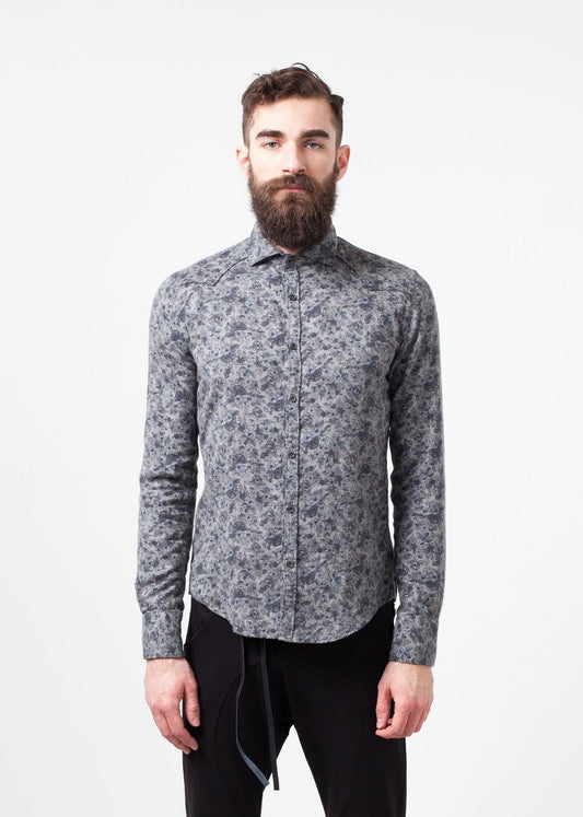 Camisa abotonada Western Arkansas en floral gris