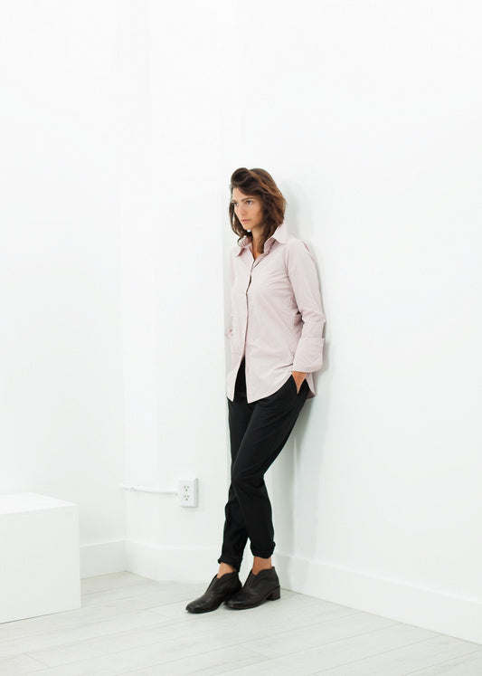 Spitzkragenbluse in Rose