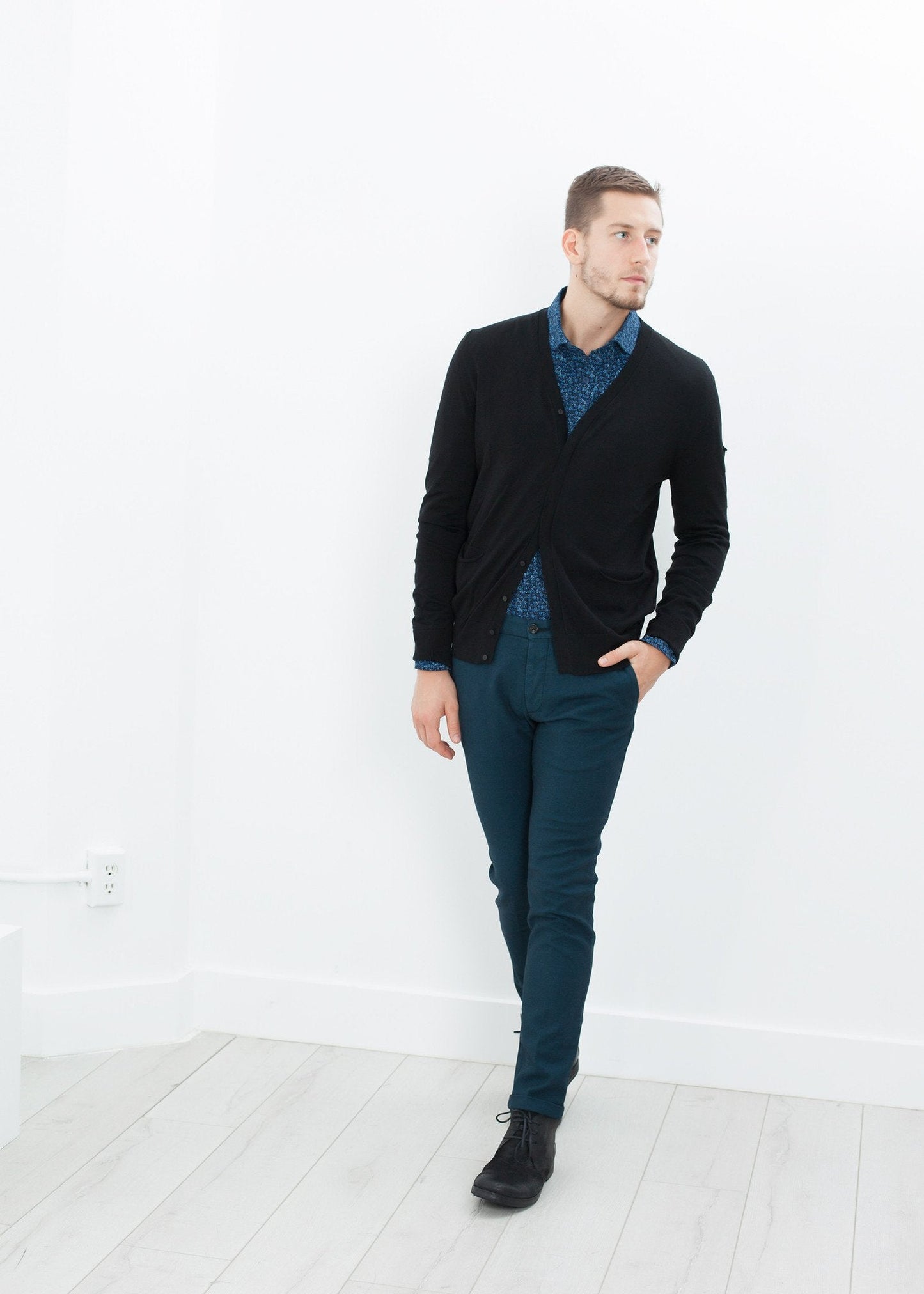 Pantaloni Diamond Weave in Sky