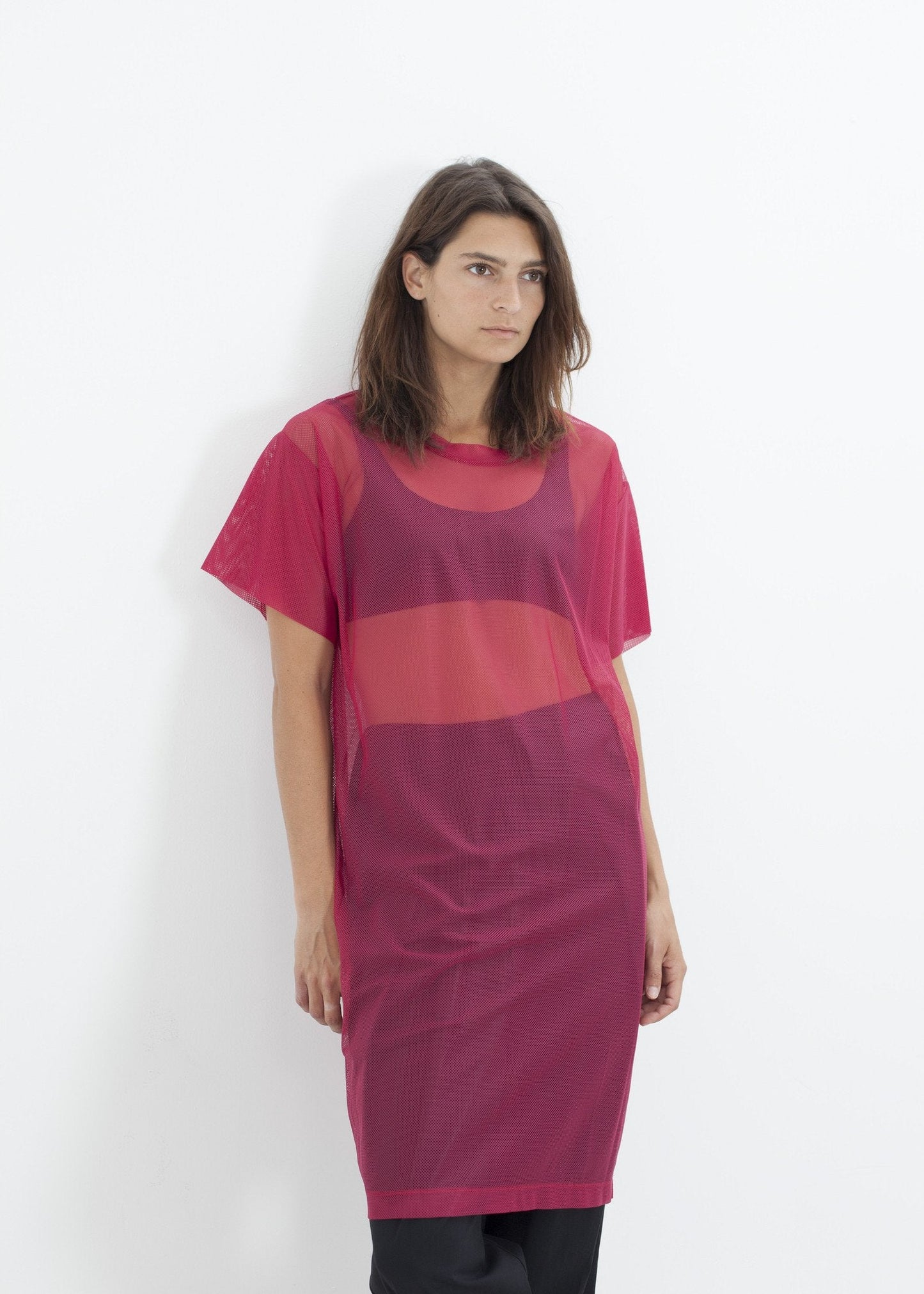Robe sur la maille en rose