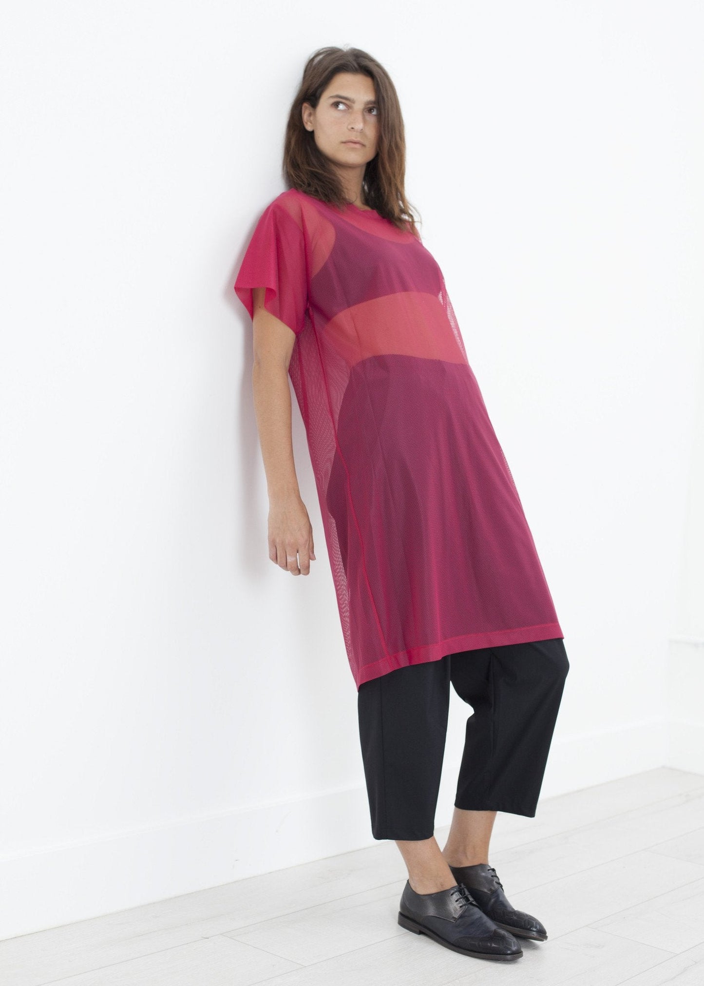 Robe sur la maille en rose