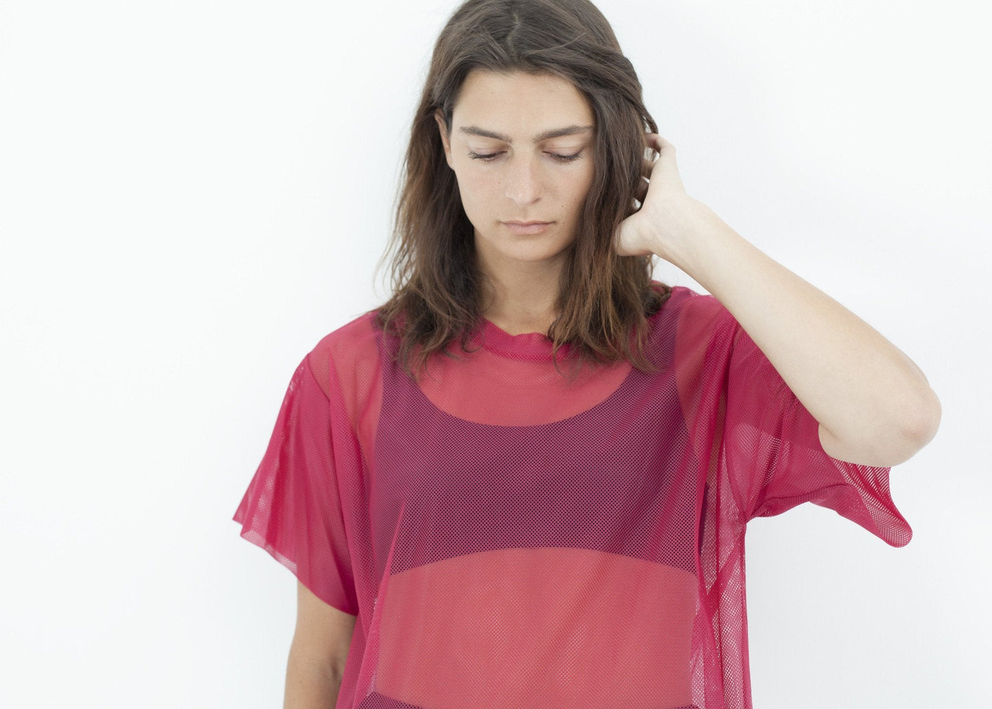 Robe sur la maille en rose