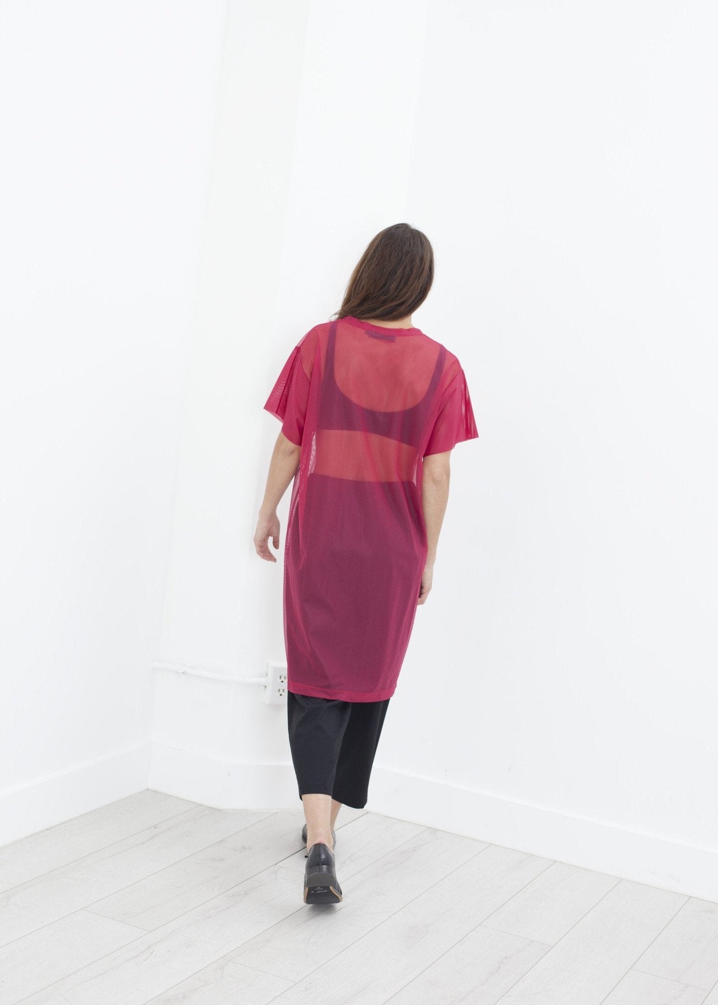 Robe sur la maille en rose