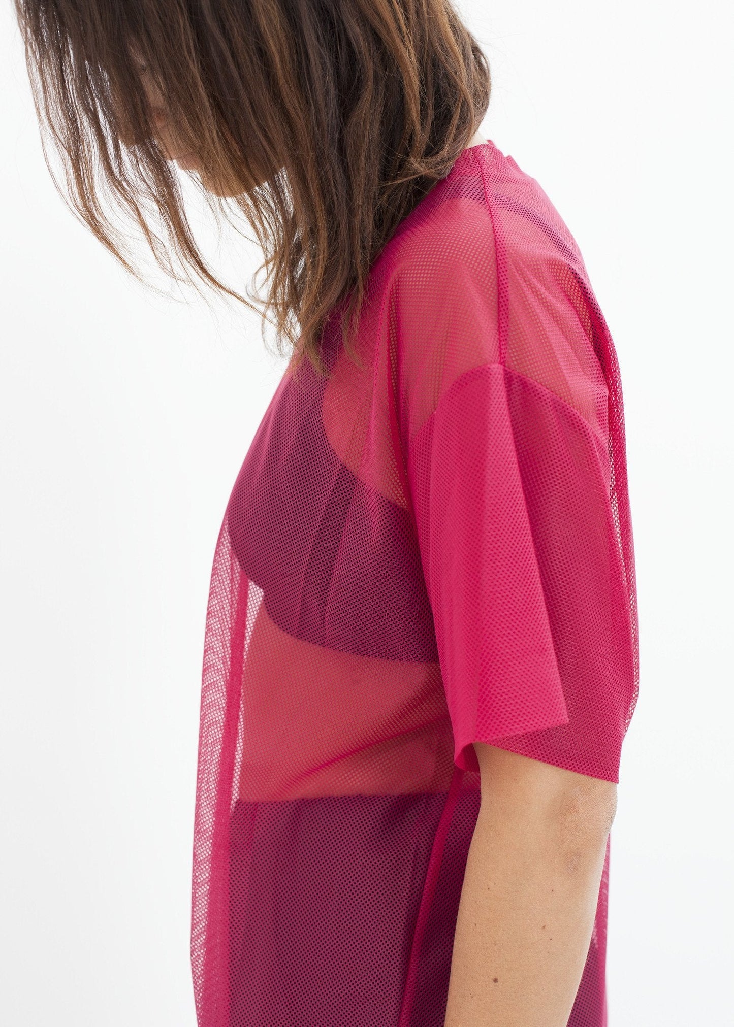 Robe sur la maille en rose