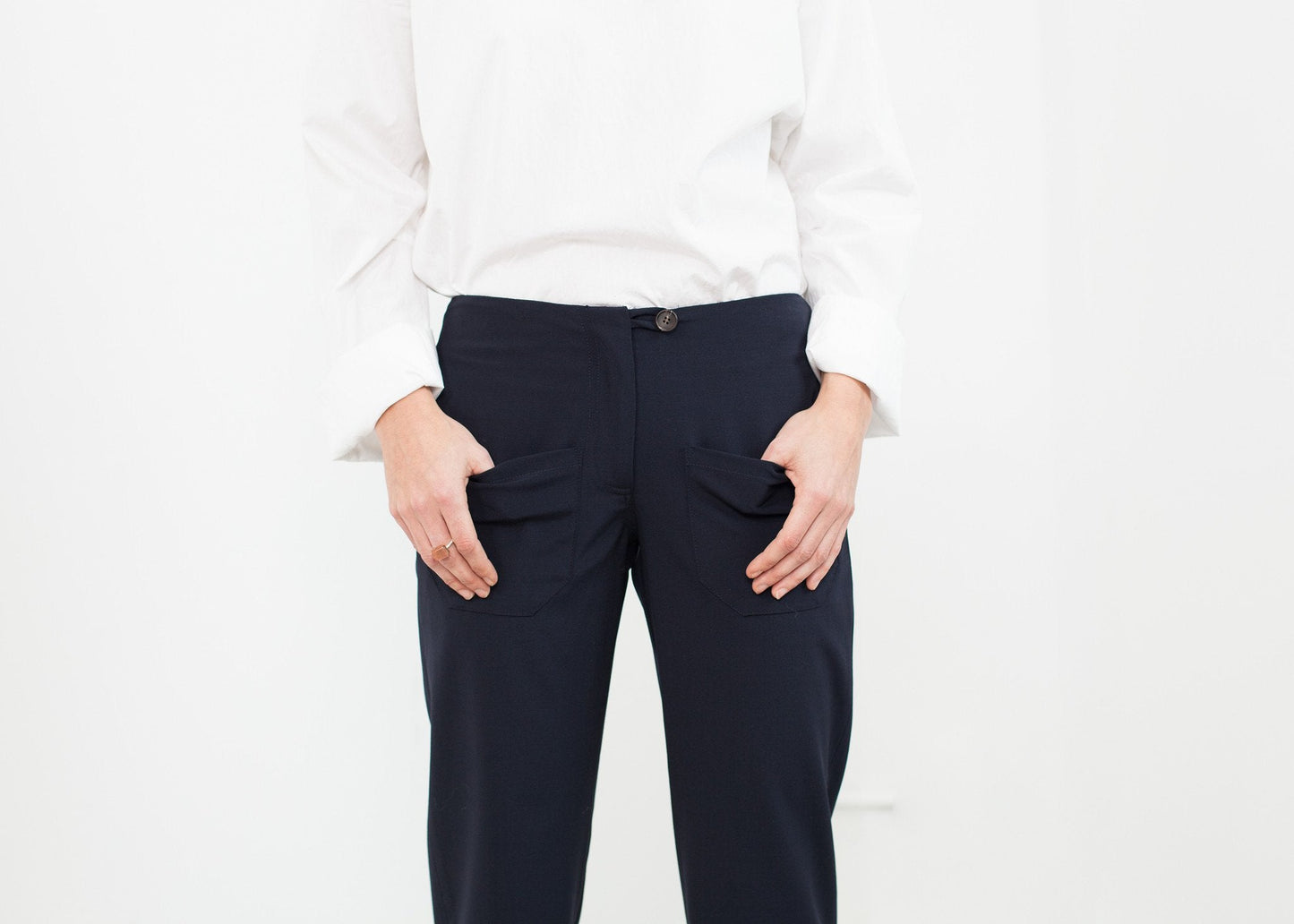 Patch Pocket Byxa i Marinblå