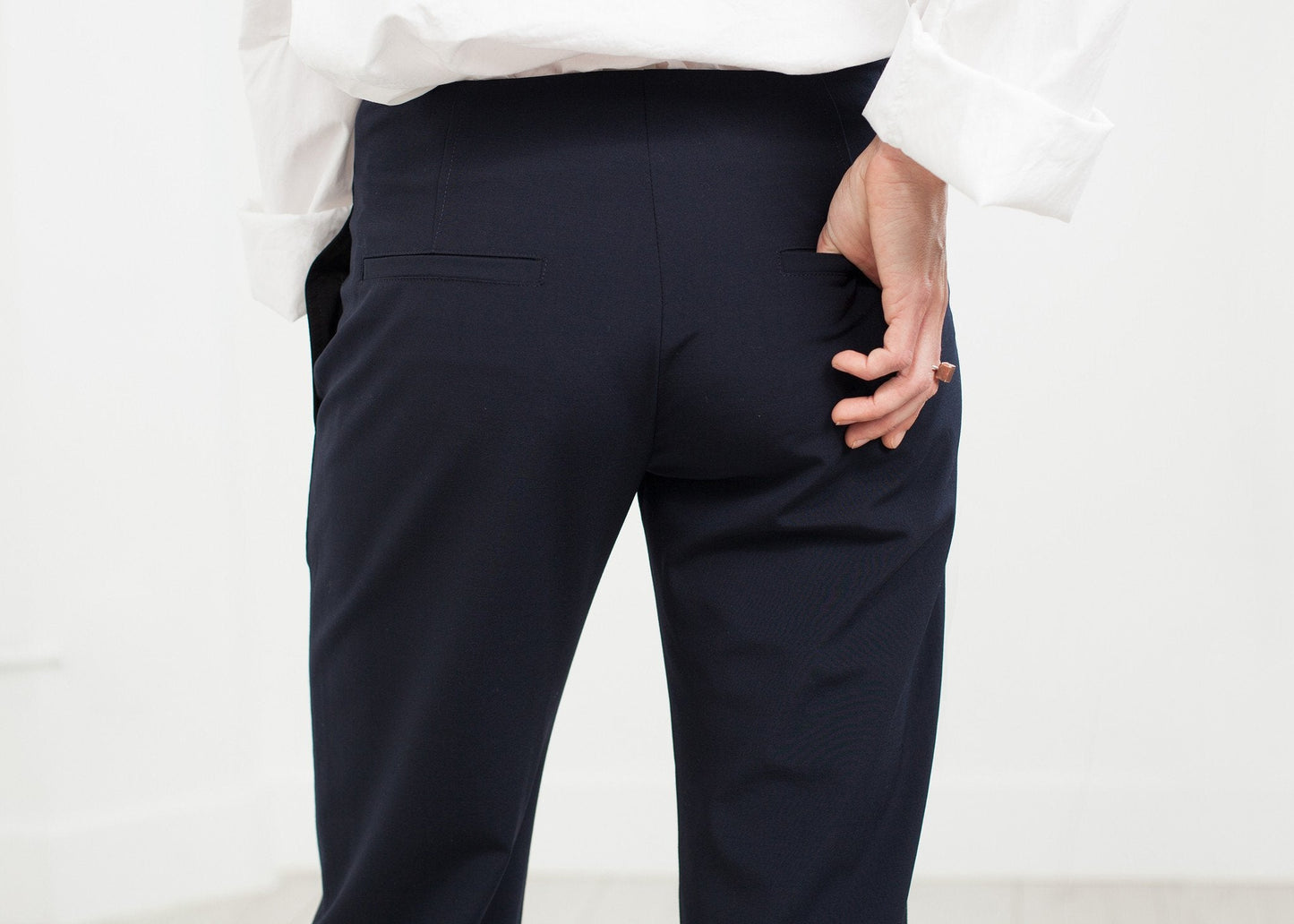 Patch Pocket Byxa i Marinblå