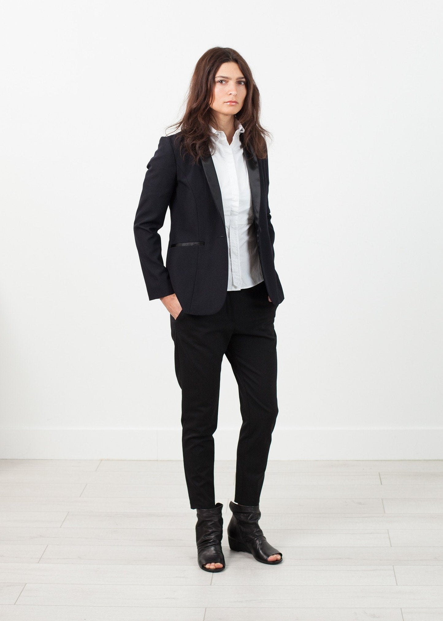 Blazer med sjalkrage i svart
