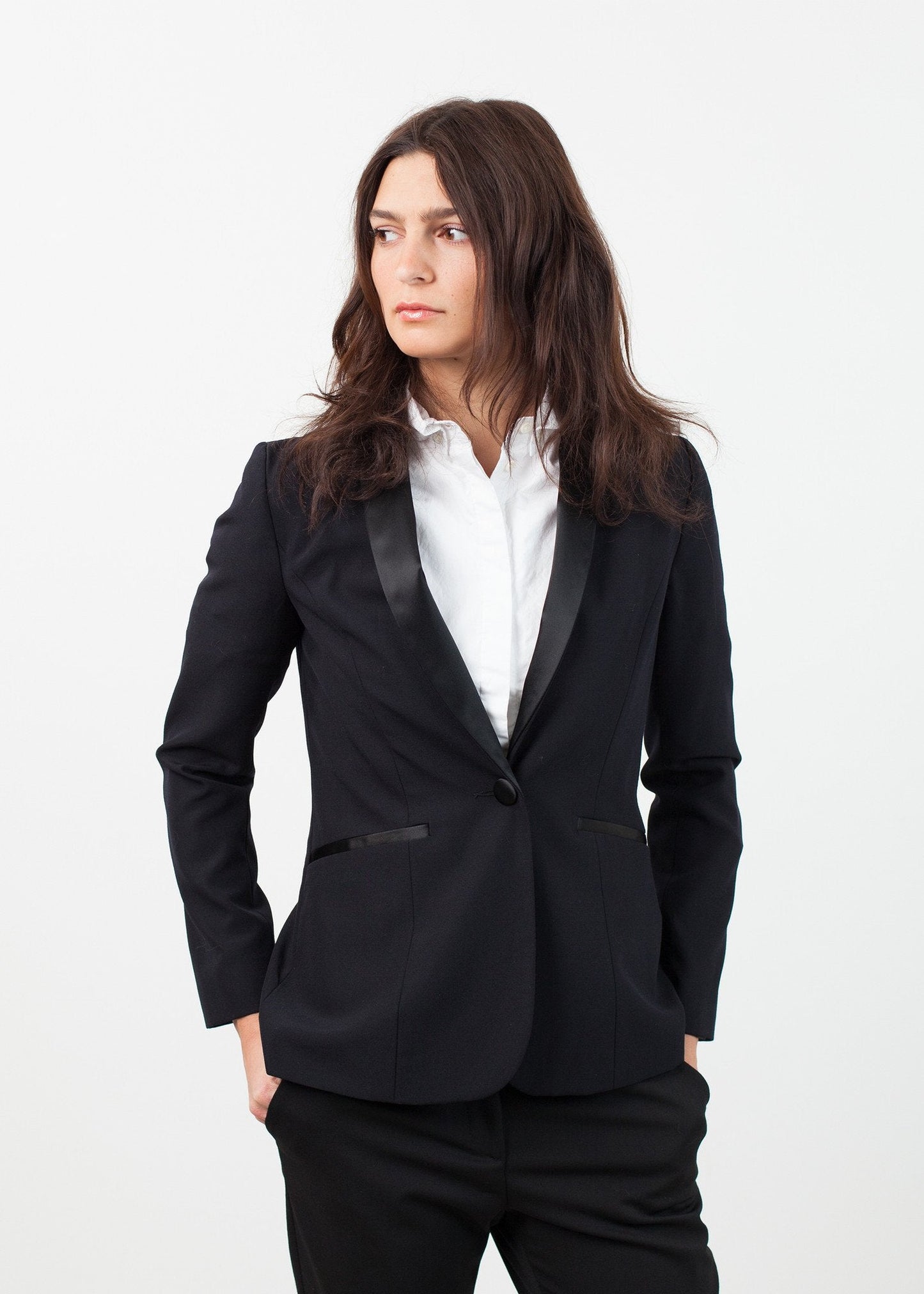 Blazer med sjalkrage i svart