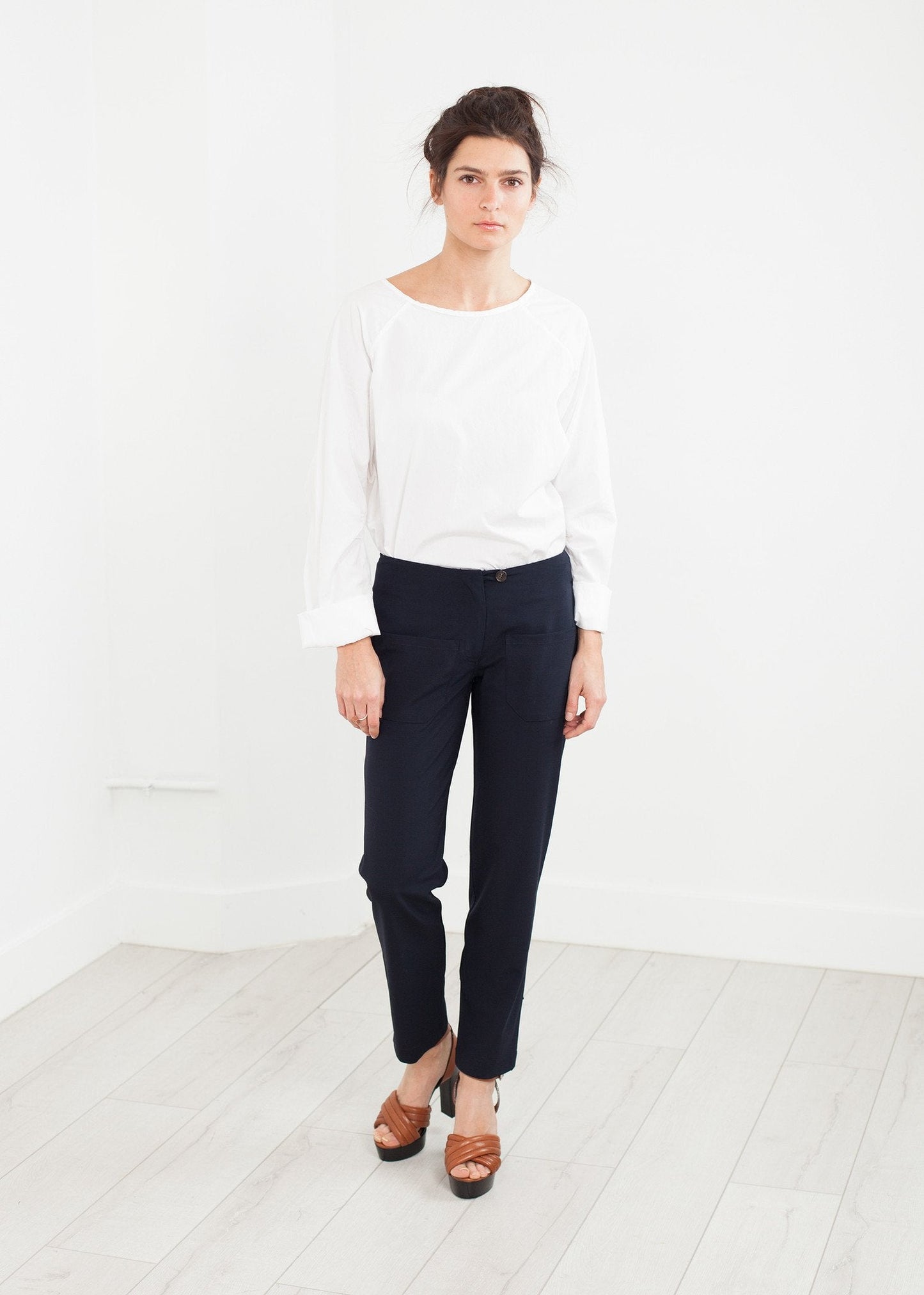 Patch Pocket Byxa i Marinblå