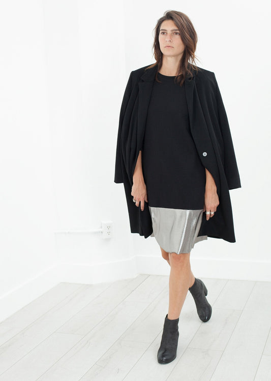 Bordürenkleid in Schwarz/Silber 