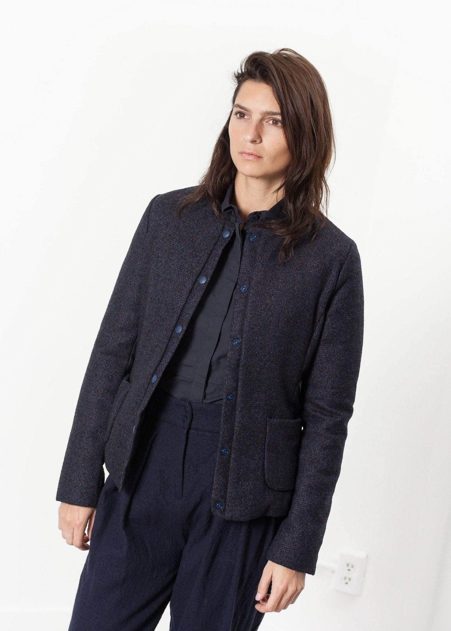 Chaqueta Camelia Reversible en Azul Marino/Azul