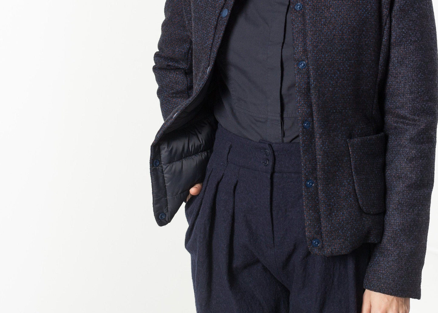 Chaqueta Camelia Reversible en Azul Marino/Azul