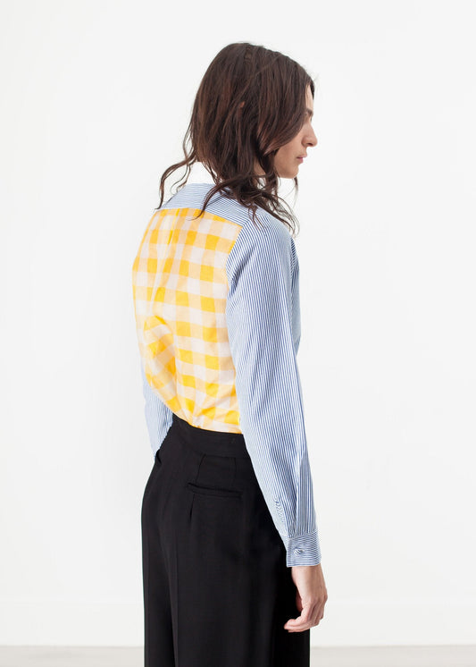 BLUSA MANGA LARGA EN RAYA AZUL