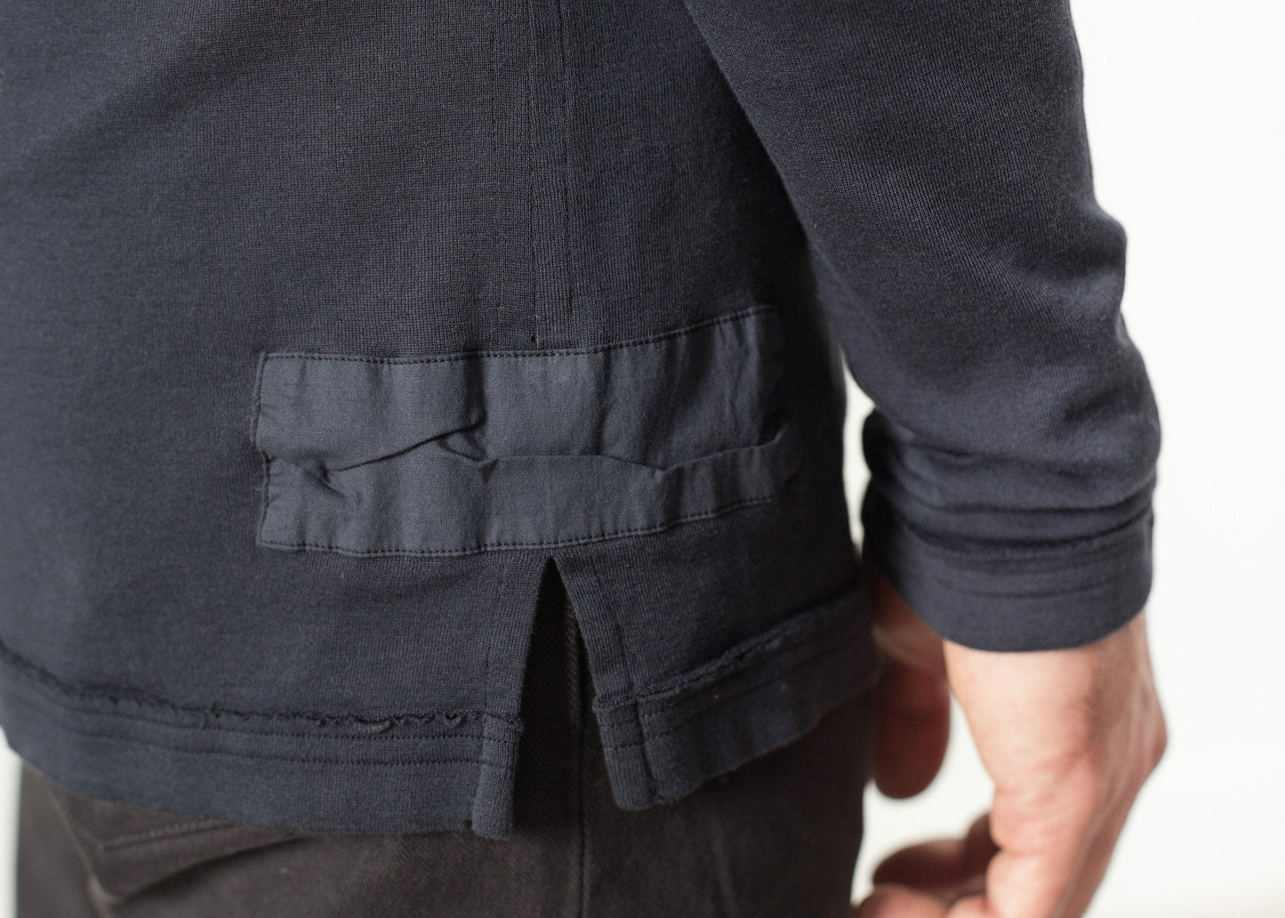 Henley en coton bleu gris