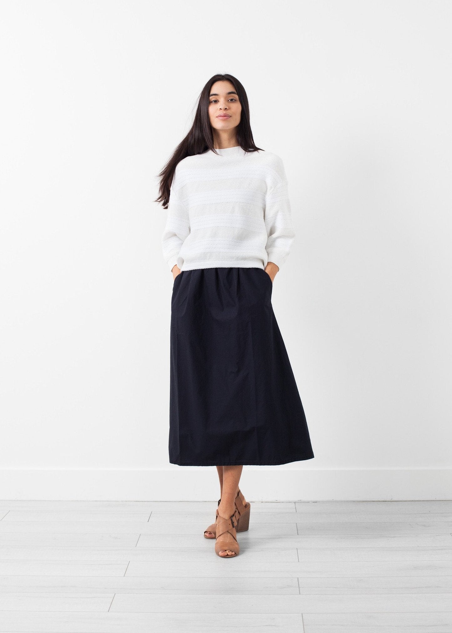 Maglione a righe larghe