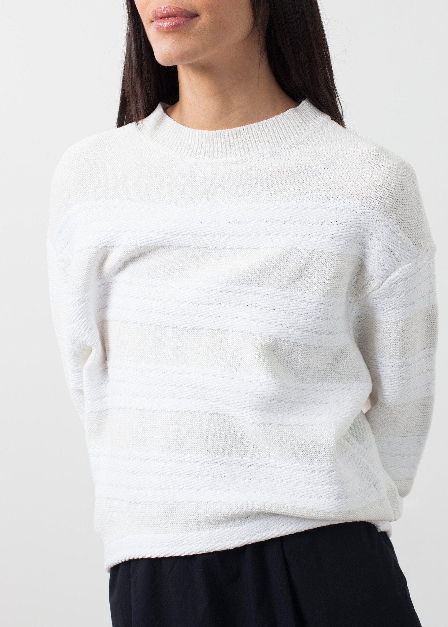 Maglione a righe larghe