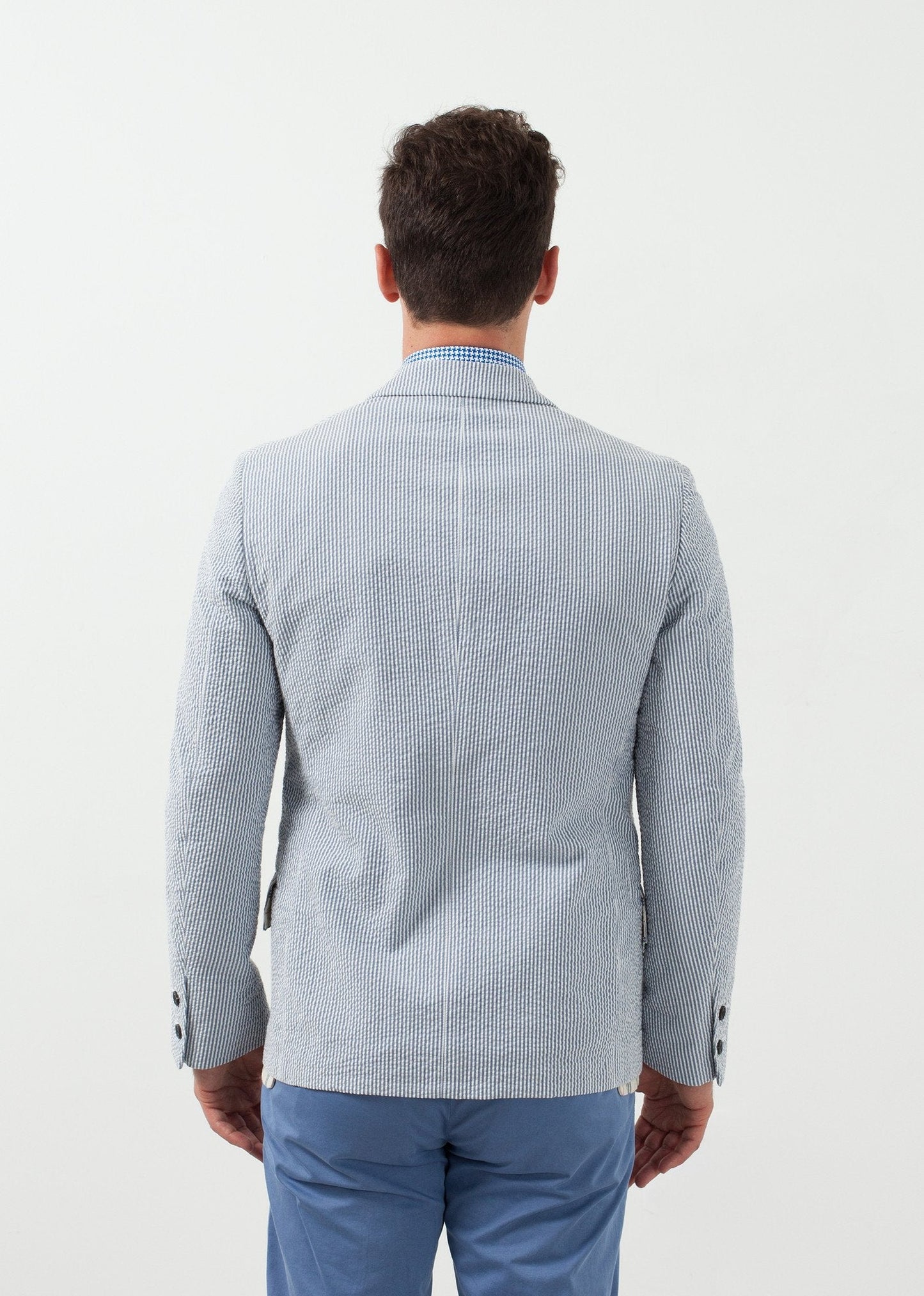 Seersucker Blazer med fem knappar