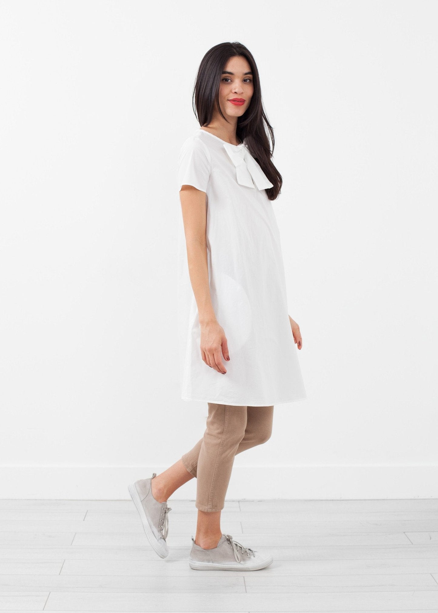 Vestido con lazo tipo babydoll