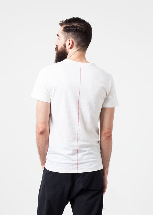 Komfort-T-Shirt aus weißer Wollmischung